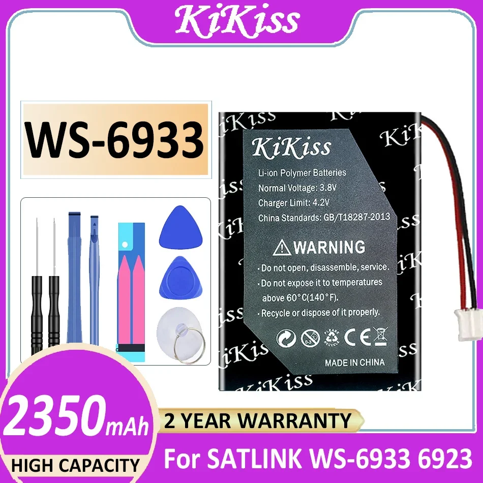 KiKiss Battery WS-6933 WS6933 WS 6933 2350mAh for SATLINK TV Digital Satellite Finder Meter DVB-S/S2 6923 Batteries