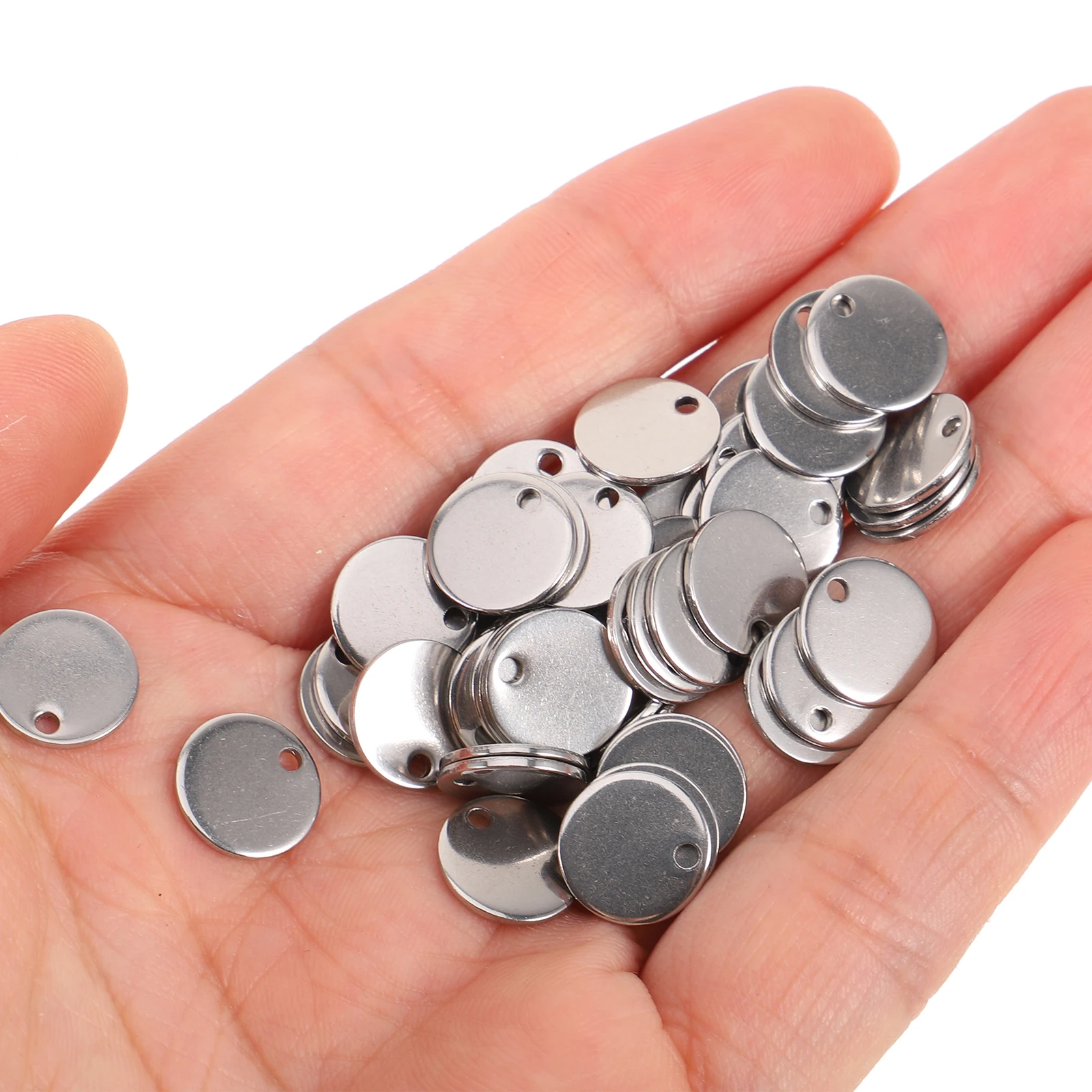 

100pcs Stainless Steel Round Disc Charms 0.8x10mm DIY Jewelry Making Metal Stamping Blanks Accessories Craft Supplies