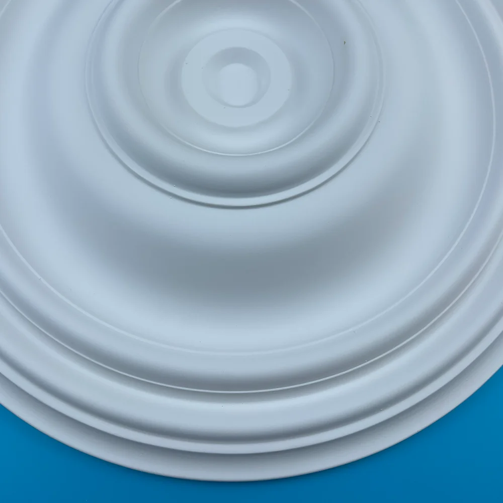 Panel de lámpara de molde de Pu blanco, yeso de imitación, poliuretano, forma decorativa, soporte de lámpara de disco, Material de decoración de plástico de espuma redondo