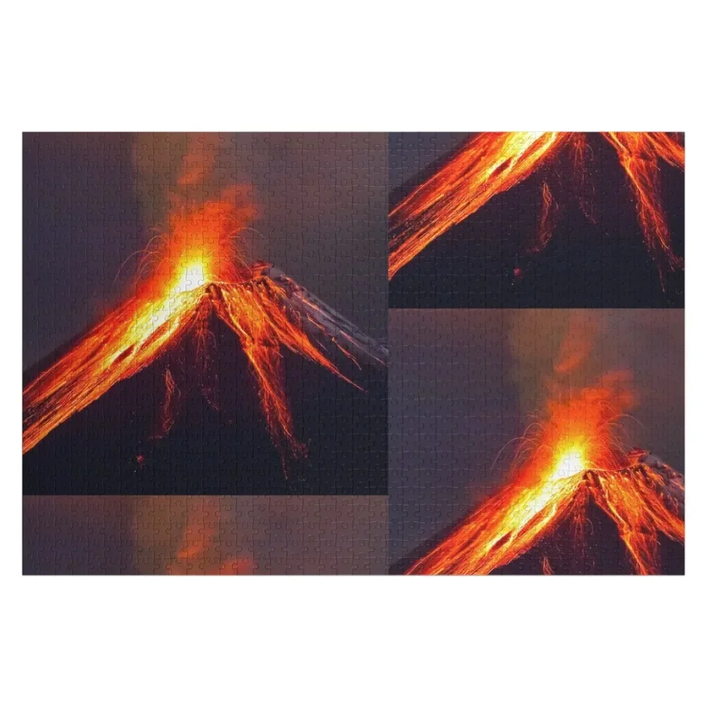 Erupting Volcano Jigsaw Puzzle With Personalized Photo Anime Puzzle