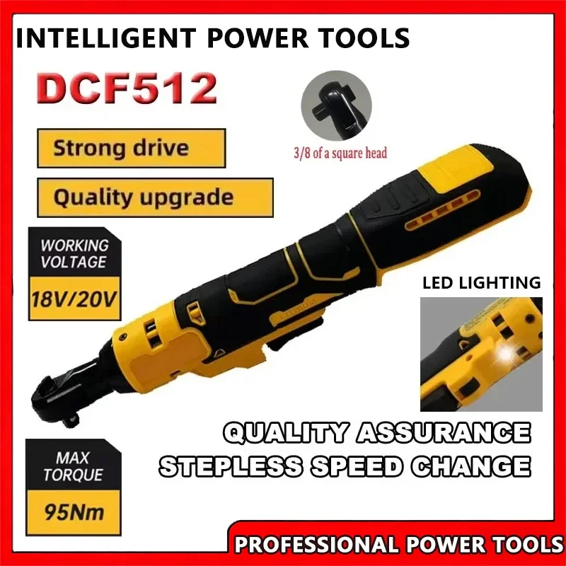Fit Dewalt DCF512 1/2 Inch Brushless Ratchet Right Angle Wrench Cordless Driver LED Variable Speed Power Wrench 20V Power Tools