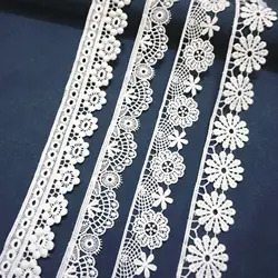 5Yards Embroidery water soluble lace fabric milk silk unilateral small flower wave lace lace bar code clothing accessories