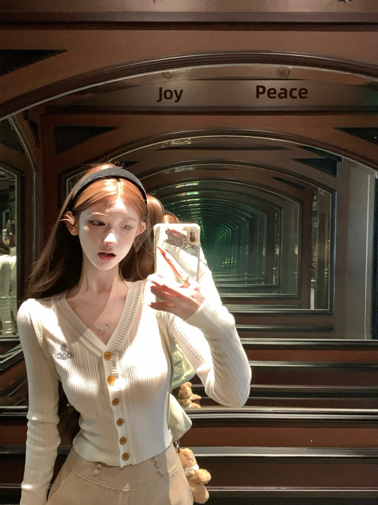 

Simple V-Ne Knitted Cardigan Waist-Cinched Caramel Button Casual Sle Long Sve Women's Top Faion Autumn Wear