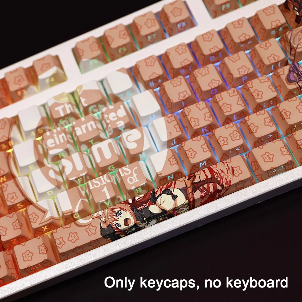 108 Tombol/set Keycaps That Time I Got Reincarnated as a Slime PBT Dye Subbed Koleda Keycaps Cherry Anime Kartun Gaming Key Caps