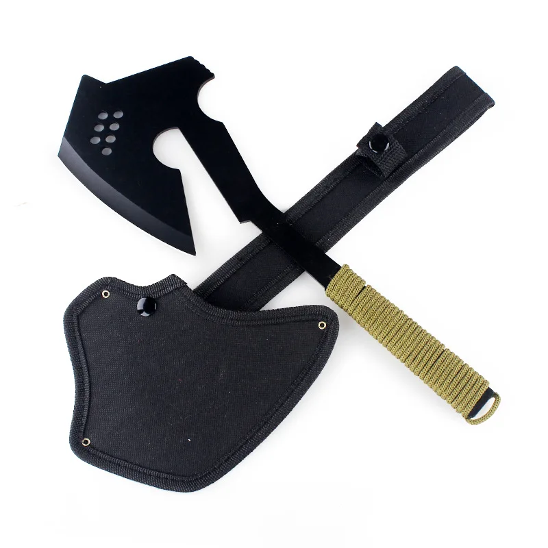 Ascia tattica da campeggio multifunzionale per esterni Ascia da fuoco per legname Ascia da campeggio montata su veicolo per la lavorazione del legno