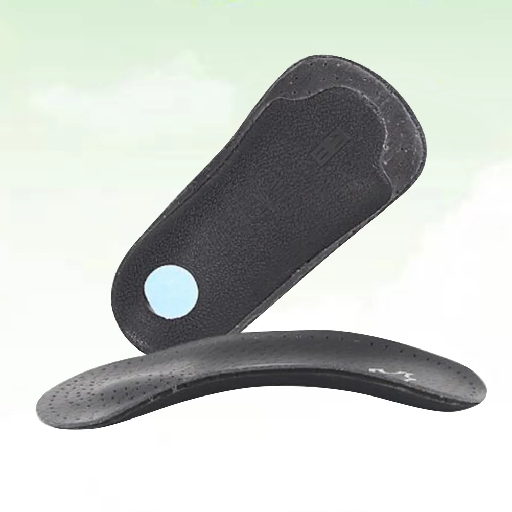 

1 Pair Arch Support Insoles Invisible Flatfoot Shoe Pads Non-slip Half Yard Insoles for Women and Men Size 35-36 Black