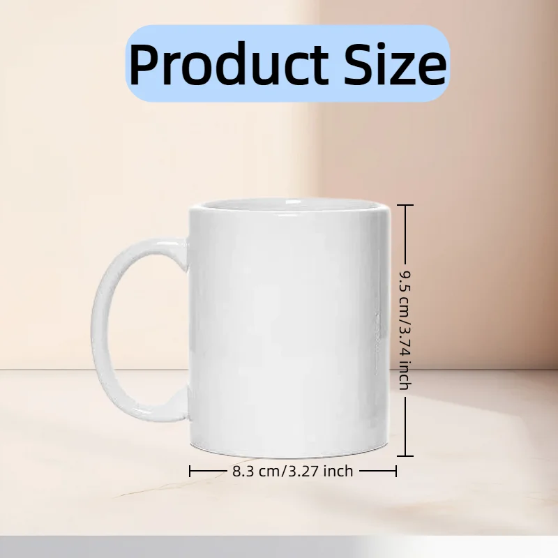 12pcs/lot 11oz White Ceramic Picture Frame Sublimation Cups, Bulk Mugs for Coffee, Tea, Latte, Soup, Milk, Hot Cocoa