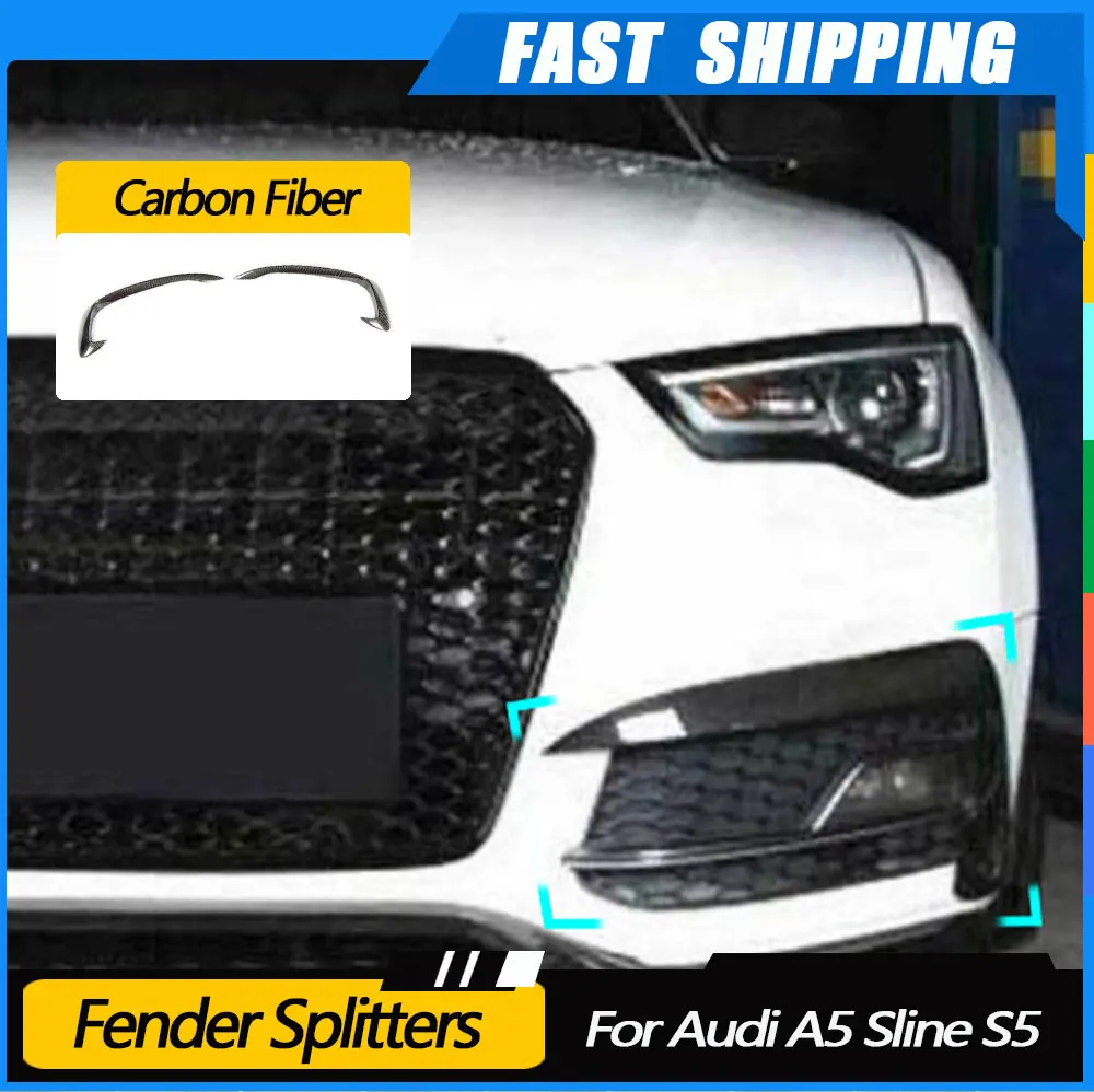 

JMCARCOOL Carbon Front Fog Light Eyebrows Cover For Audi A5 Sline S5 2012 2013 2014 2015 2016 Cars Accessories