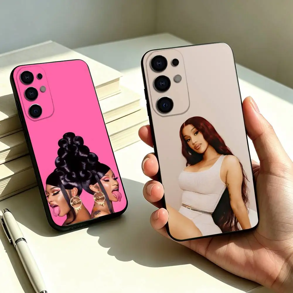 R-Rapper C-Cardi B Phone Case Black Silicone Soft For Samsung S25,S24,S21,S22,S23,S30,Ultra,S20,Plus,Fe,Lite Gift