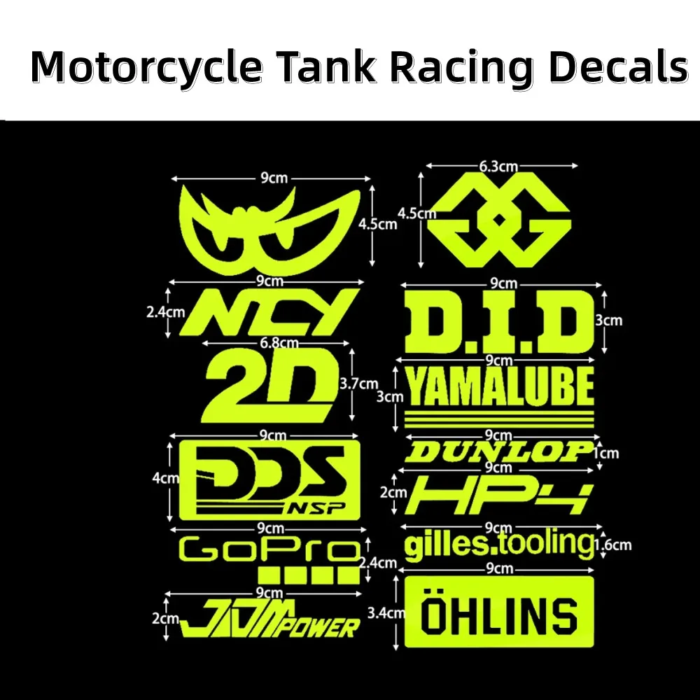 

2pcs Reflective Motorcycle Stickers Racing Tank Helmet Decals JDM Style for YAMAH A MT07 MT09 Kawasak i Z900 BM W