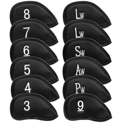 12PCS/Set Exquisite PU Golf Club Iron Head Covers Protector Golf Head cover Sets Iron Club Head Cover Accessories