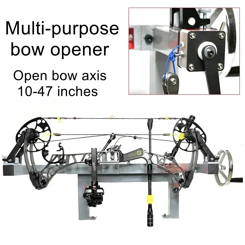 

Hot Sales Bow And Arrow Benchtop Openers Compound Pulley Bow Tuner Worker Tuning Equipment 10-47 Inch Axis Distance Openers