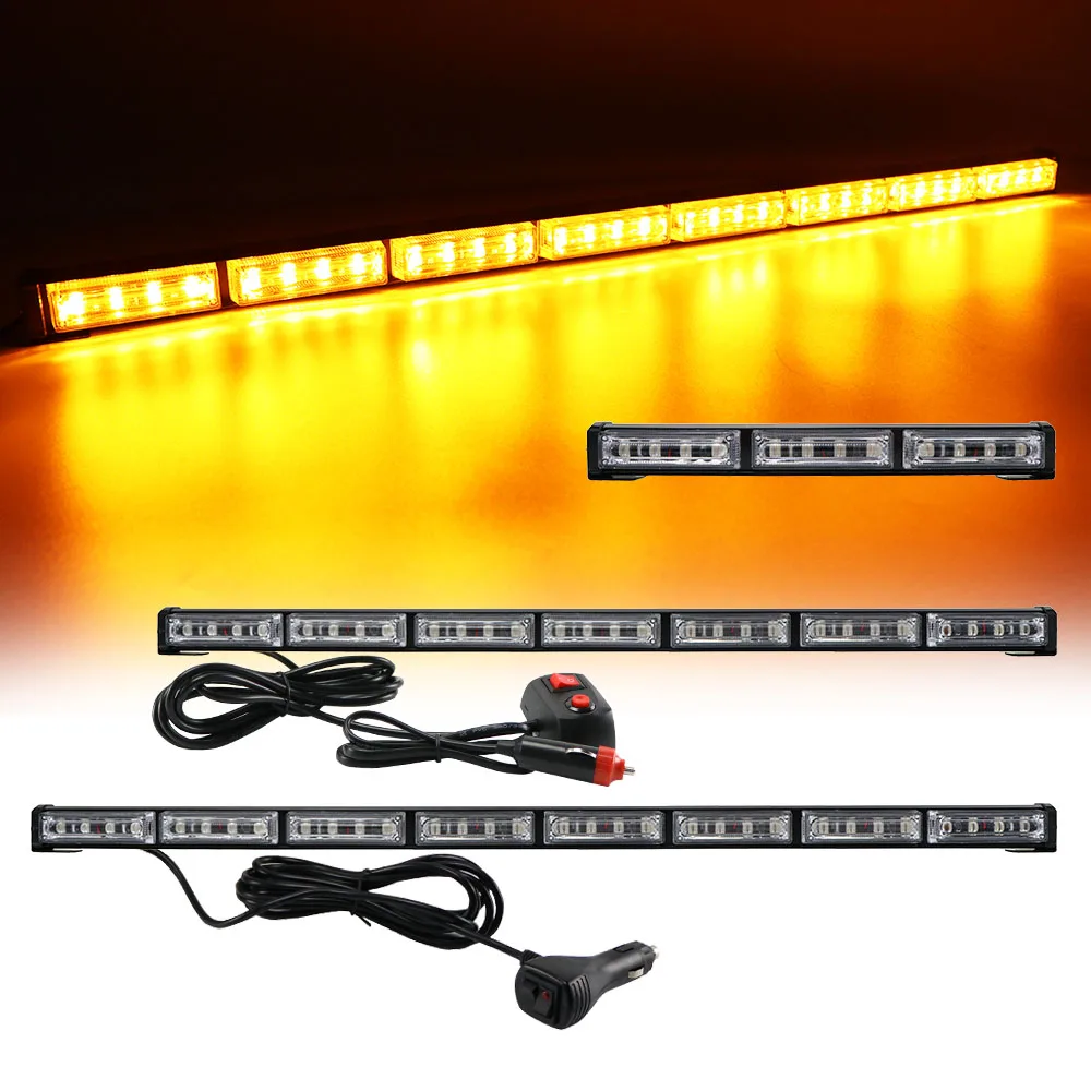 CIRION 8-32 LED Emergency Warning Light Bar Traffic Advisor Strobe Led Working Signal Lights Lamp 12V/24V Amber Yollow