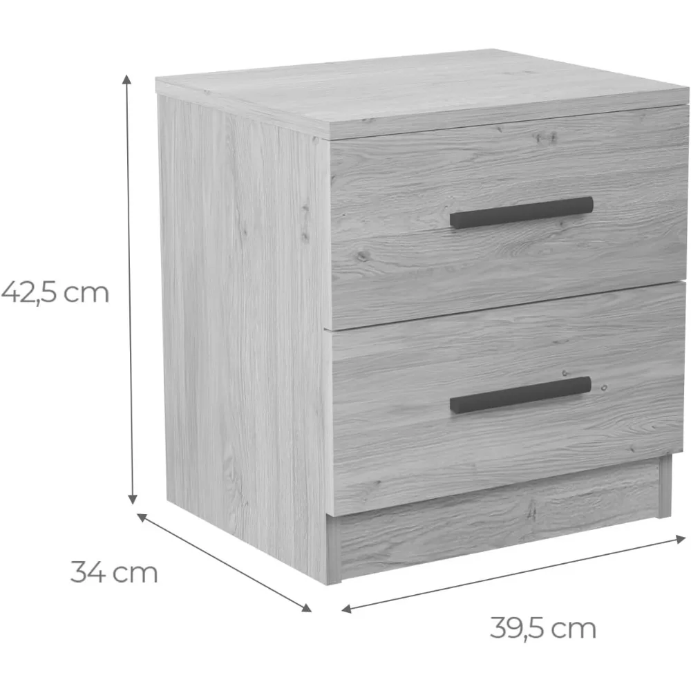 Mesita de Noche Nорdica con 2 Cajones، Diseño Práctico y Elegante para Dormitorio #4