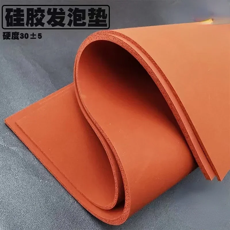 Silicone Foam Sponge Plate Sheet Board Heat Insulation Blanket Strip Square 500 x 500 x 1mm 2mm 3mm Red