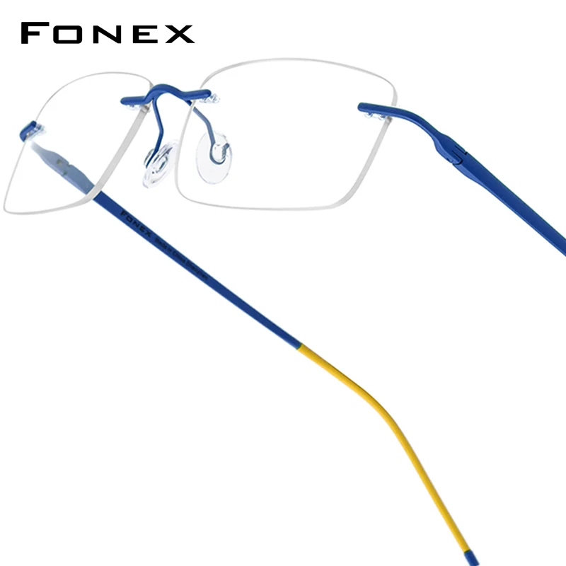 

FONEX титановые очки без оправы, женские брендовые дизайнерские безрамочные очки для мужчин, сверхлегкие безвинтовые японские очки 85853