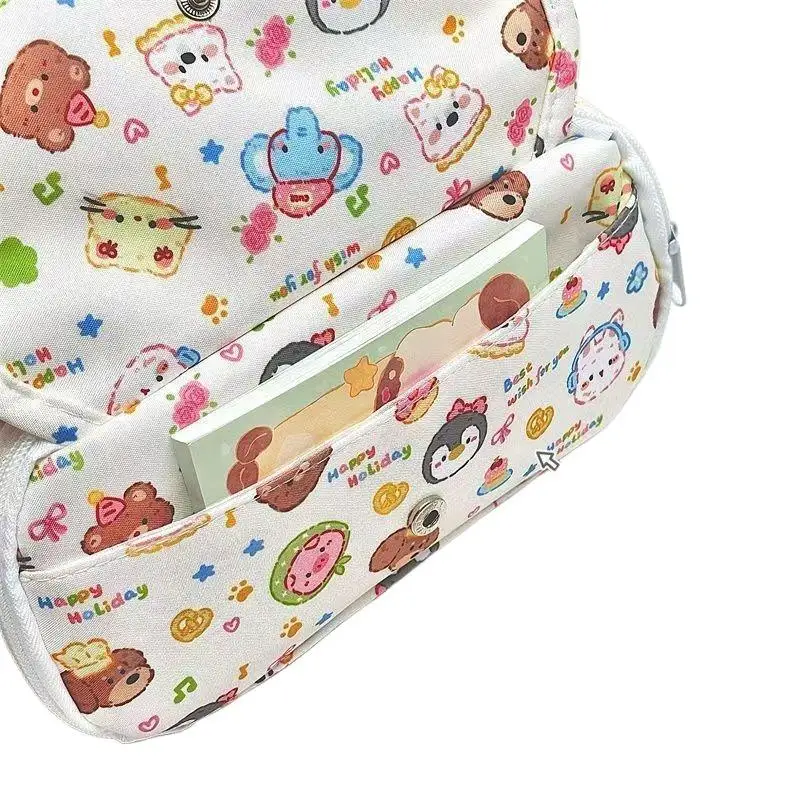 Cute Floral Dog Printed Pencil Bag Large Capacity Multi-layer Stationery Storage Bag Student Supplies Gift