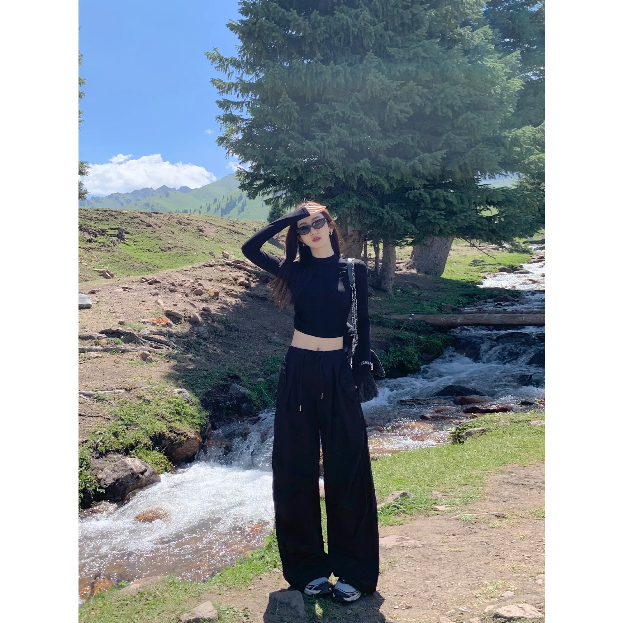 Bla hoge taille ort Svel dames T-shirt rond Ne Slim Fit Sexy Sle katoen polyester mix herfst nieuwe collectie