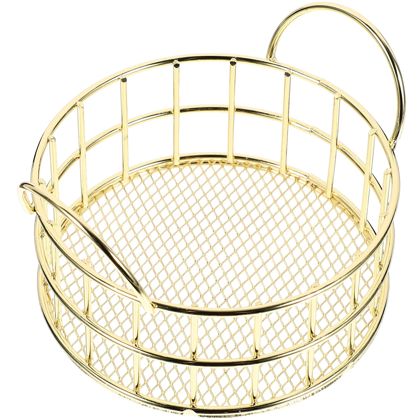 

Cat Ear Storage Basket Metal Wire Mesh Organizer Box Tabletop Storage Container for Cosmetics Fruits Office