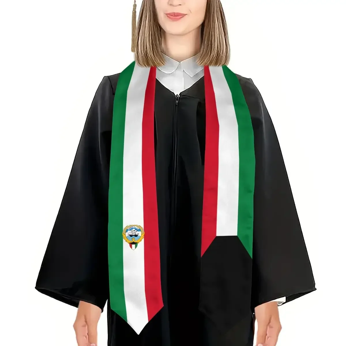 Emblem of Kuwait Graduation Stole Shawl Sash Honor For Study Aboard International Students