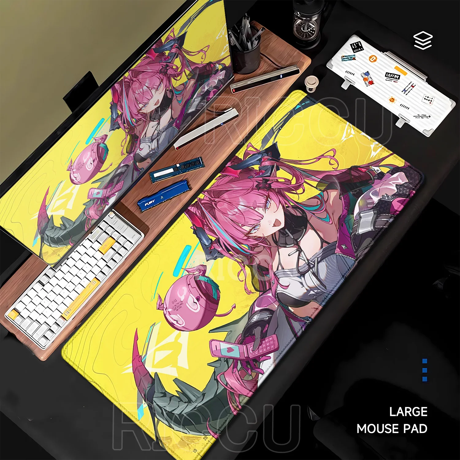 Mouse Pad Arknights Endfield Yvonne Non-slip Rubber Gaming Large 90X40CM Gaming Mousepad HD Printing Office accessories Desk Mat