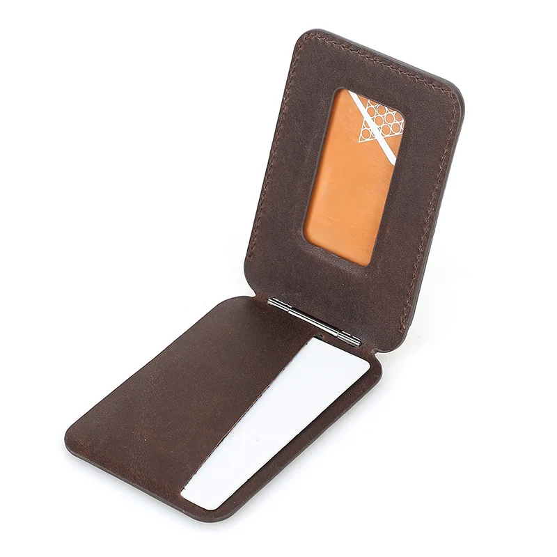 هذا عبارة عن حافظة بطاقات حامل هاتف قابلة للطي متعددة الوظائف مصنوعة يدويًا مصنوعة من الجلد الأصلي مخصصة لـ Apple MagSage #5