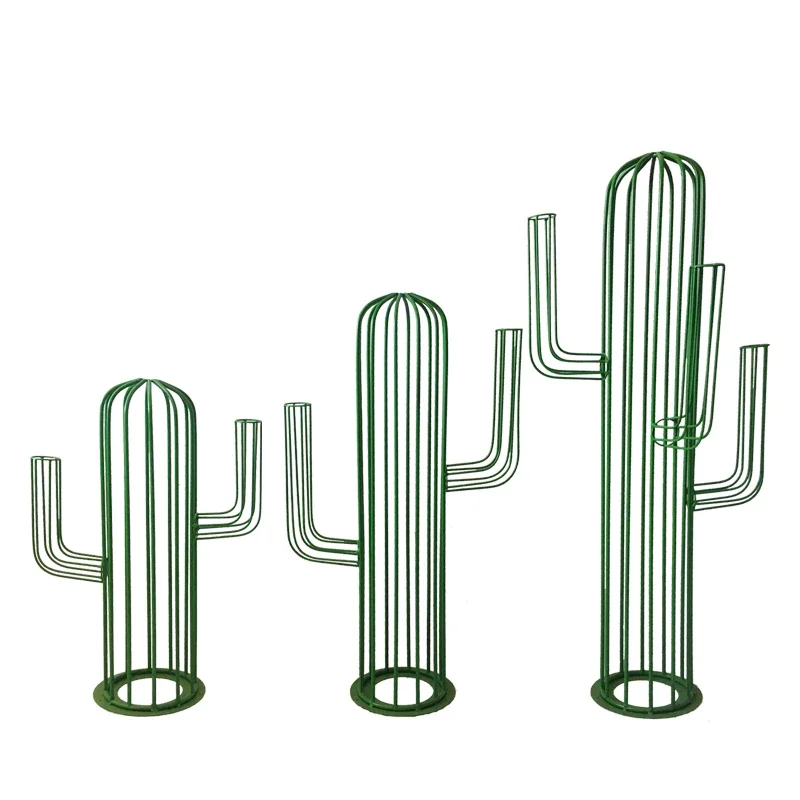 Modern Minimalist Iron Cactus Floor Ornaments Metal Home Living Room Study Green Plant Home Decorations