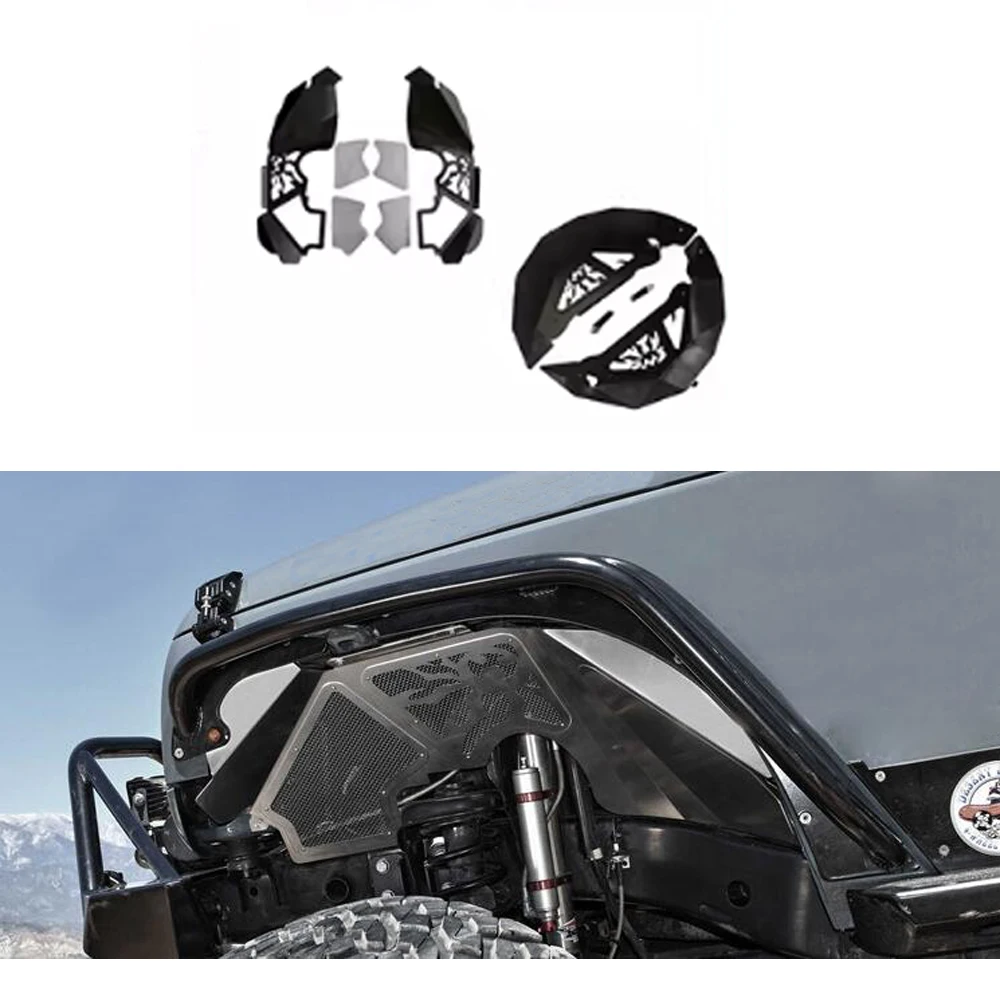 4pcs Lantsun J256+J256-5 Aluminum Alloy Front Rear Inner Fender liner for jeep for wrangler JK 2007-2017 wheelbrow liners