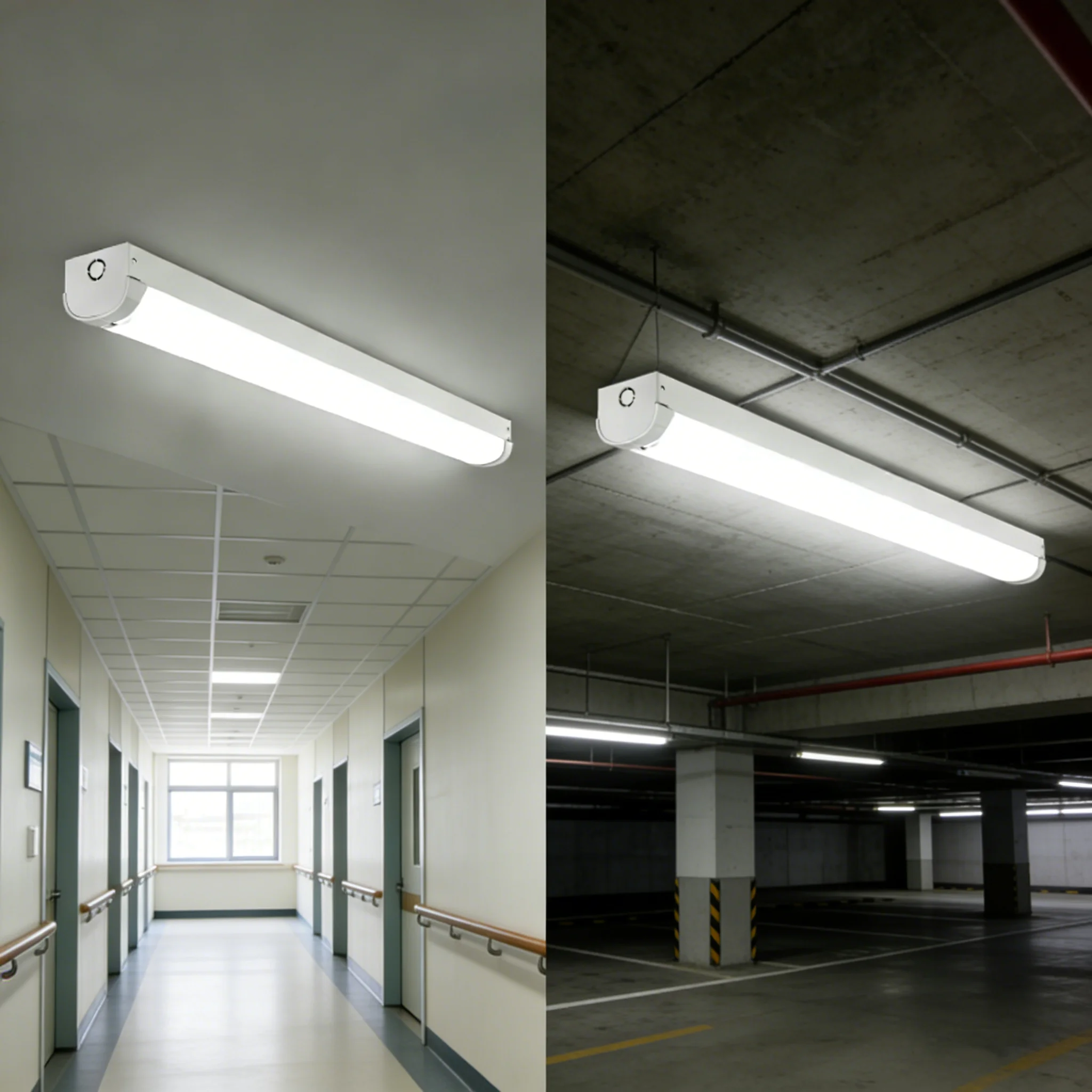 

2FT LED Linear Strip Emergency Stairwell Light 20W 2500lm, Battery Backup 30K/40K/50K 0-10V Dimmable For Garages Workshops ETL