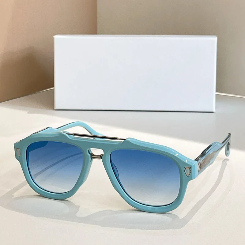 Classical Big Oval Japan Style Fashion Street  Sunglasses Men and Women Thick Acetate Handmde Trendy UV400 Eyeglasses with Case