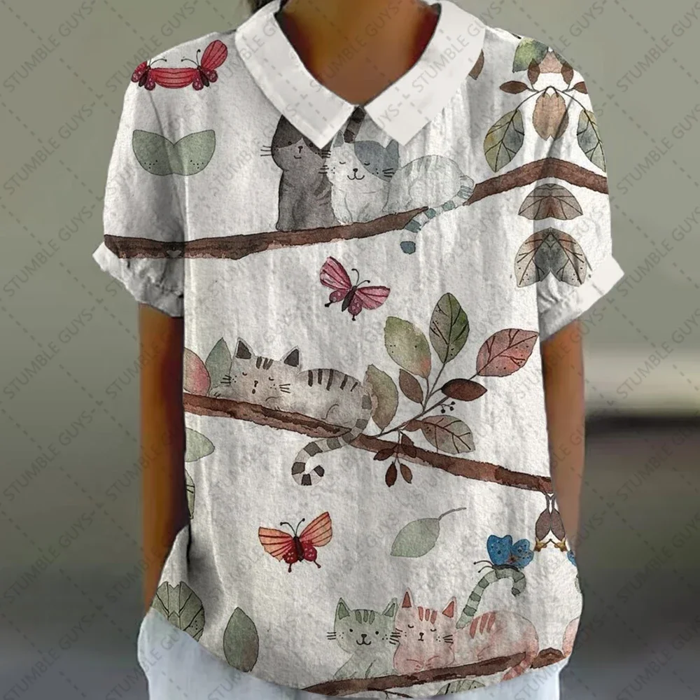 Summer women's Retro style t-shirt puff sleeve t-shirt Peter Pan Collar Shirts More New Listing Sexy Costume Women