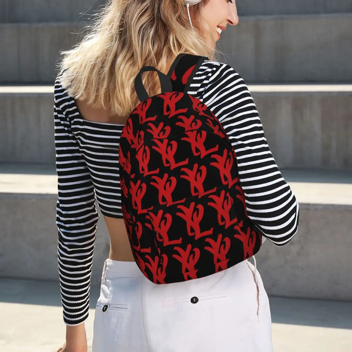 Rapper Playboi Carti YVL Red Logo Backpack Hot Sale Daypack Large Capacity Kids BookBag School Bag Shoulder Bags for Men Women