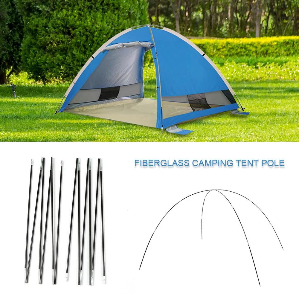 Replacement Tent Pole Kit Fiberglass Camping Support Rods For Easy Assembly And Disassembly, Lightweight And Compact Design