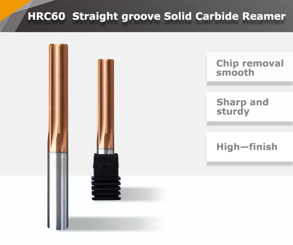 YZH Maschinenreibahle HRC60 beschichtete gerade Nut 3/4/6F Toleranz H7 gehärteter Stahl Metallschneider CNC-Innenloch 1 mm ~ 10 mm – Detail 1