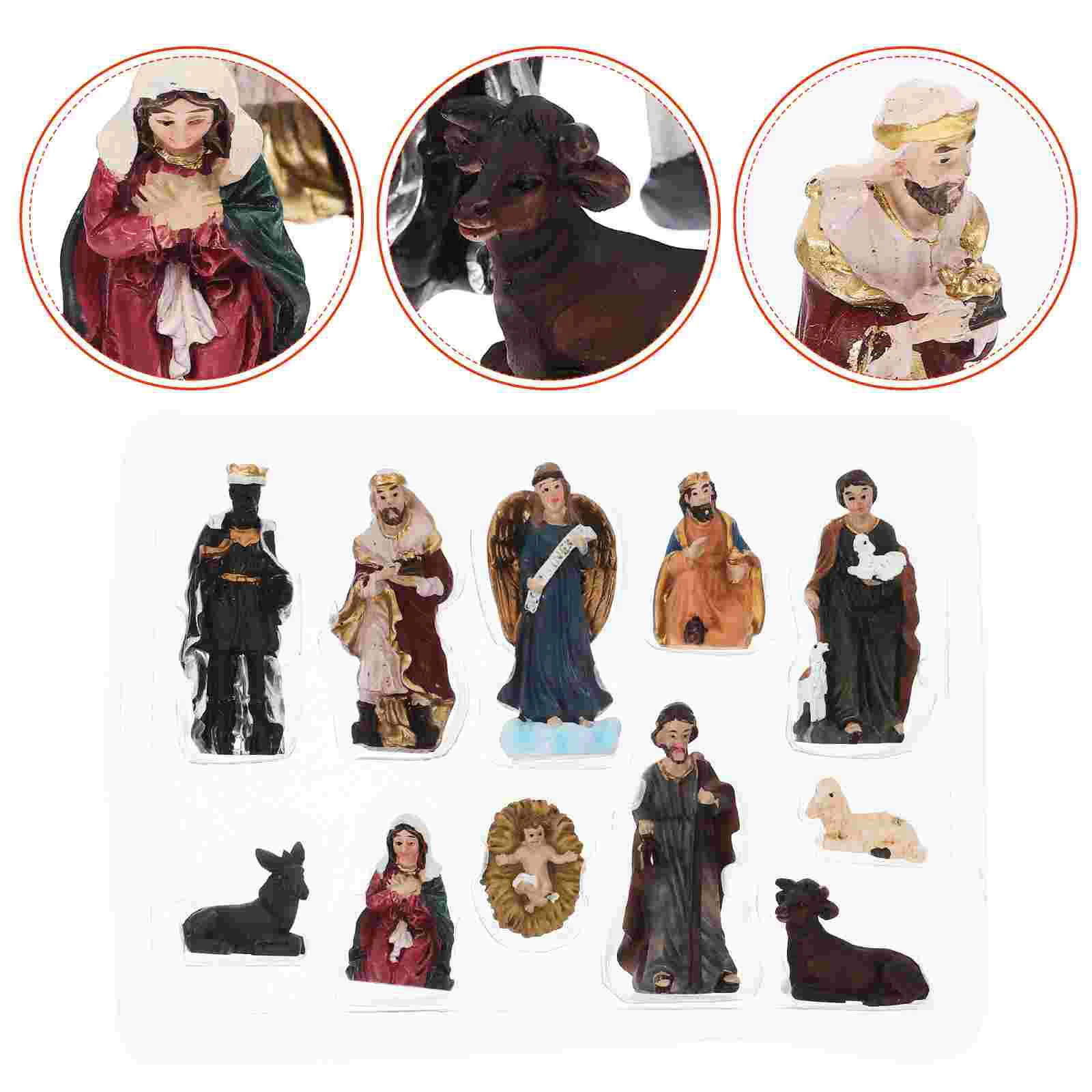 

Nativity Sculpture Decorative Statues Household Furnishings Religious Gifts Colorful Highlighters