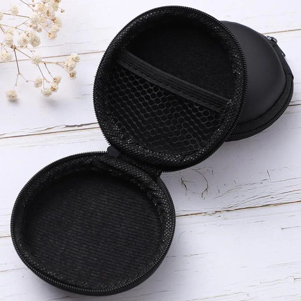 Mini Portable Earphone Storage Case Ear Bud Storage Box Headset Headphone Zipper Case Travel Earphone Data Cable Storage Pouch