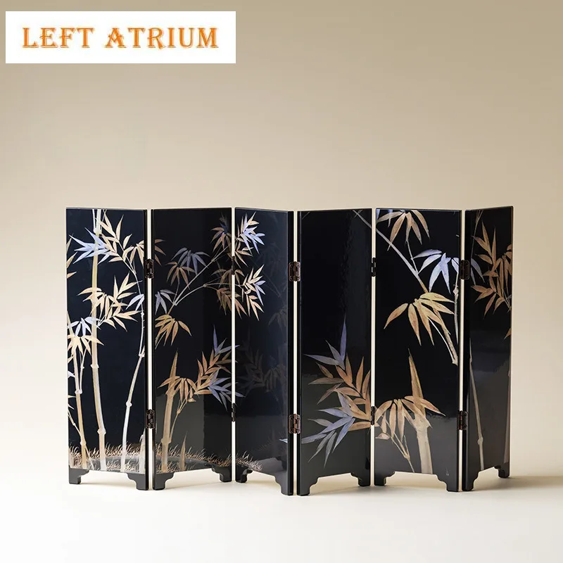 

Boutique Double Sided Small Screen Decoration Creative Bamboo Pattern Partition Antique Creative Kung Fu Ceremony Accessories
