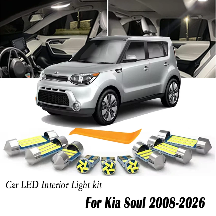 For Kia Soul 2008-2017 2018 2019 2020 2021 2022 2023 2024 2025 2026 Vehicle LED Bulb Interior Dome Map Reading Door Light Kit