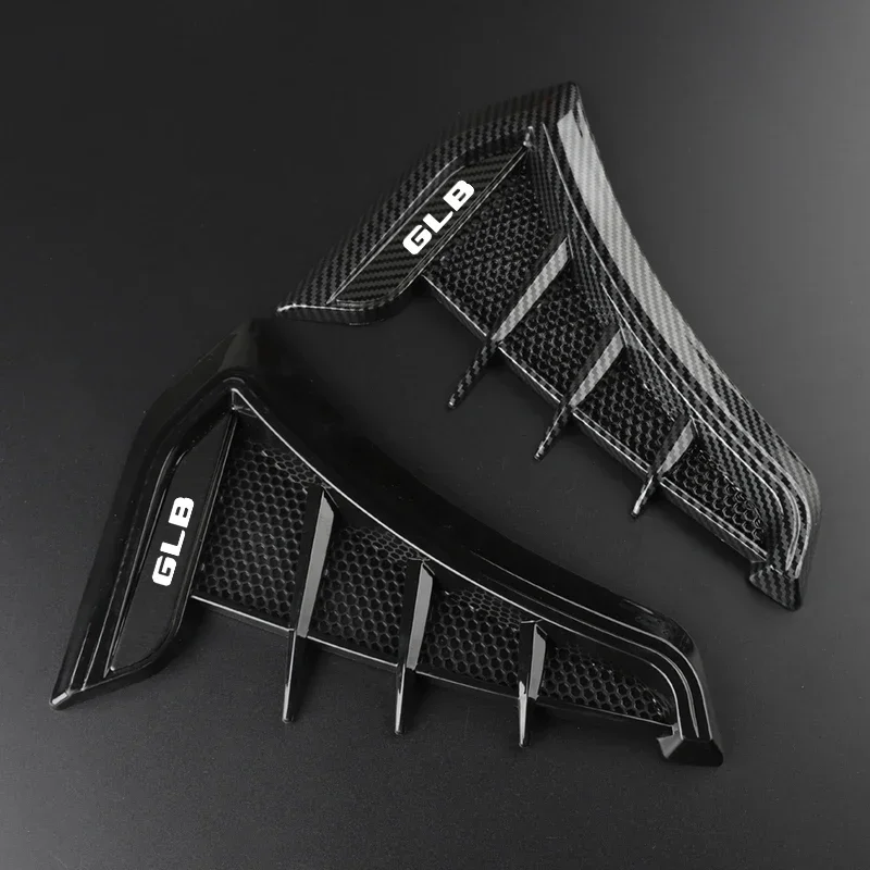 Carbon Black Car Fender Side Vents Air Flow Intake Hole Grille Sticker Cover For Mercedes Benz GLB car accesorios