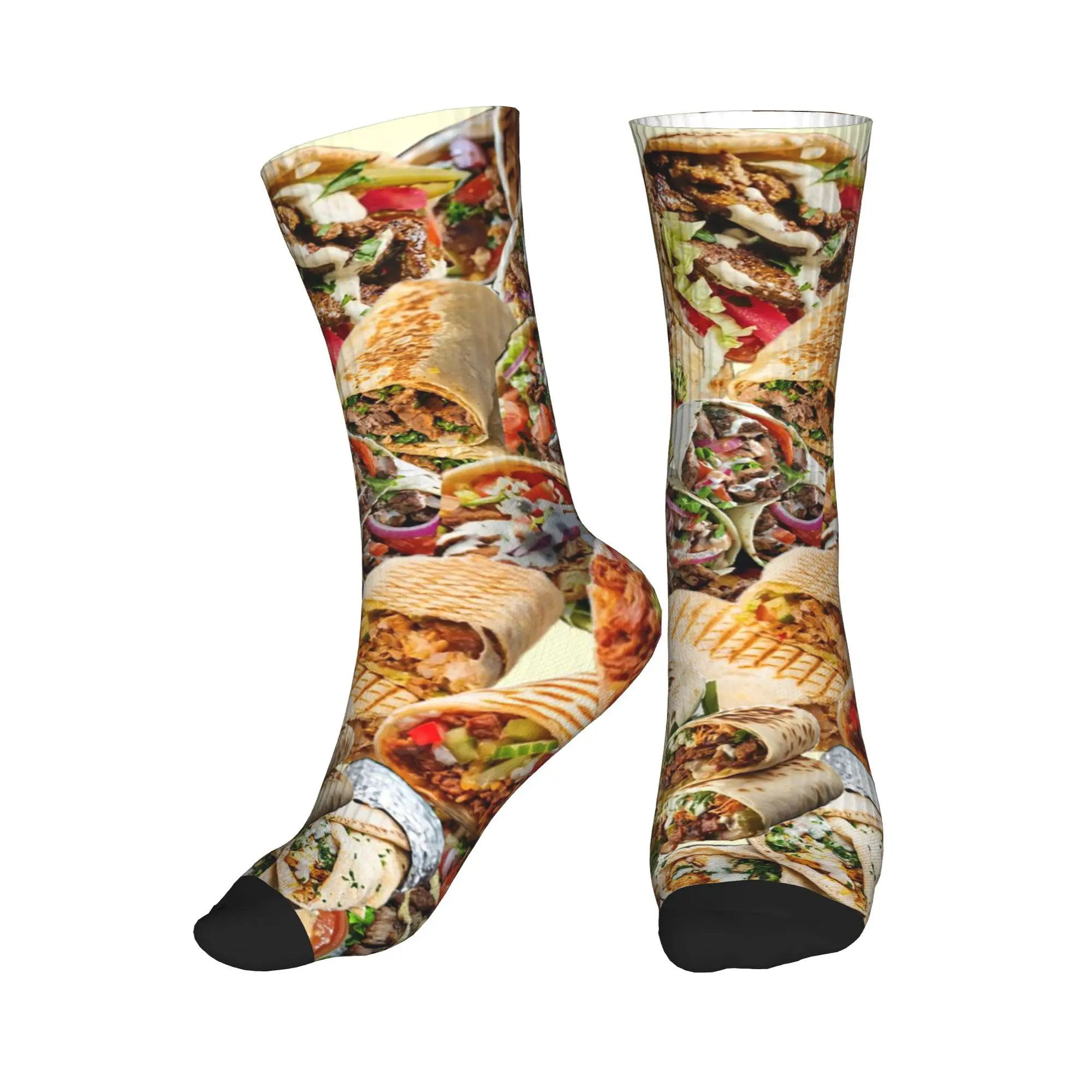 

All Seasons Kebab Fresh Ingredients Sport Middle Tube Socks High Quality Crew Socks Funny Stockings for Men Women