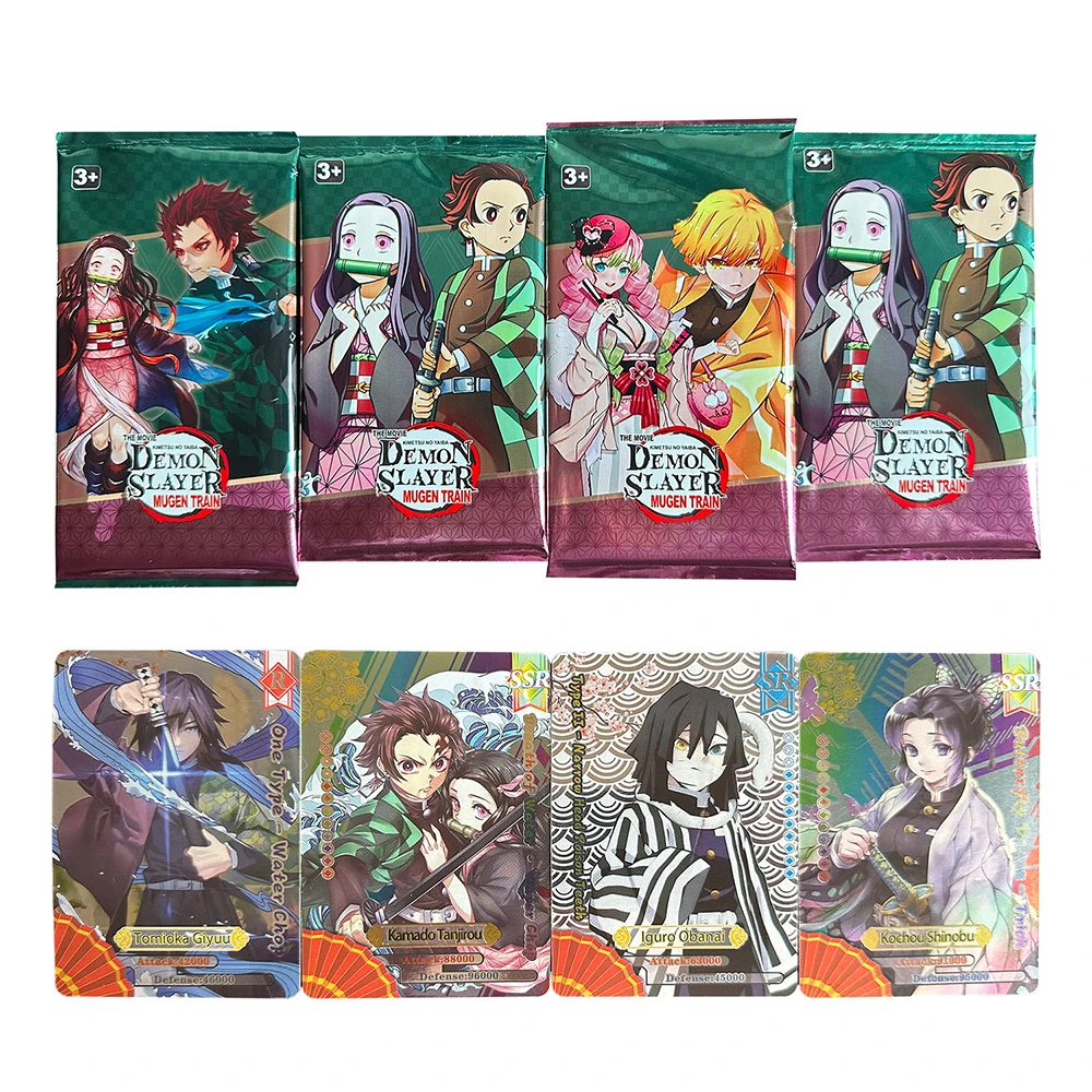 50-180PCS Flash Demon Slayer Cards Mugen Train SSP Card Ultra Rare Card Tanjirou Kamado Nezuko Character Collection Card