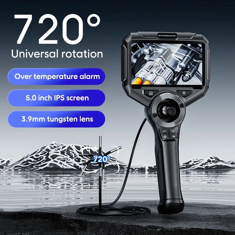 

OEM 2 МП HD-камера с 5-дюймовым IPS-дисплеем и проводным зондом 3,9 мм, 3000 мАч, 720 ° Поворотное промышленное оборудование для использования на открытом воздухе