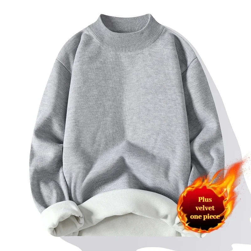 Nuovo maglione in velluto da uomo Top semplice e caldo unisex quotidiano casual resistente al freddo maglione ampio e alla moda