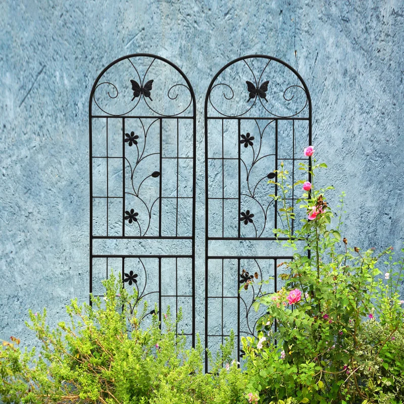 

2 Pack Metal Garden 71" X 19.7" Rustproof Trellis For Climbing Plants Outdoor Flower Support Black