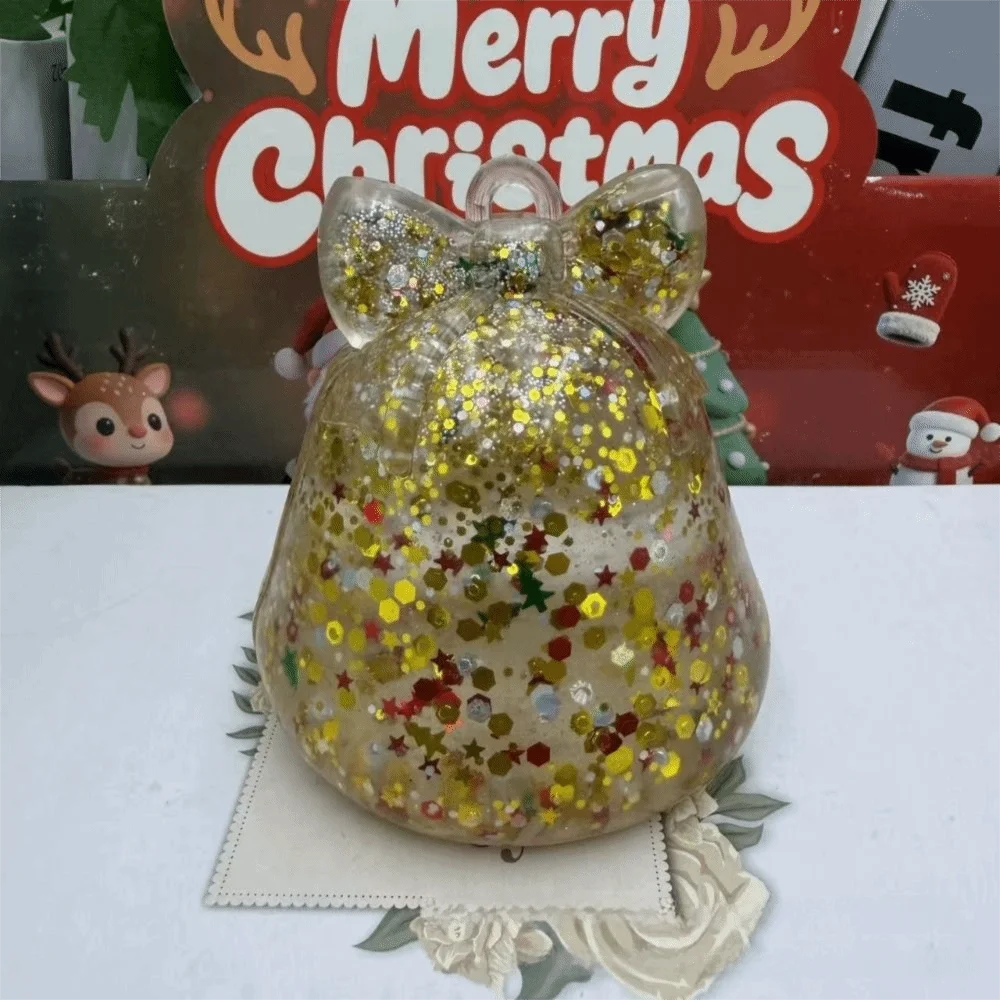 TPR Christmas Squishy Toy Multicolor Glitter Squeezable Stress Relief Toy Festive Shapes Santa Claus Shape