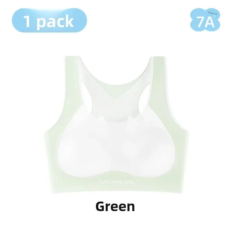 KUCLUT sexy Girls Sports Bra Antibacterial Seamless Vest for Puberty Development Age 12-18 Middle School High School Students