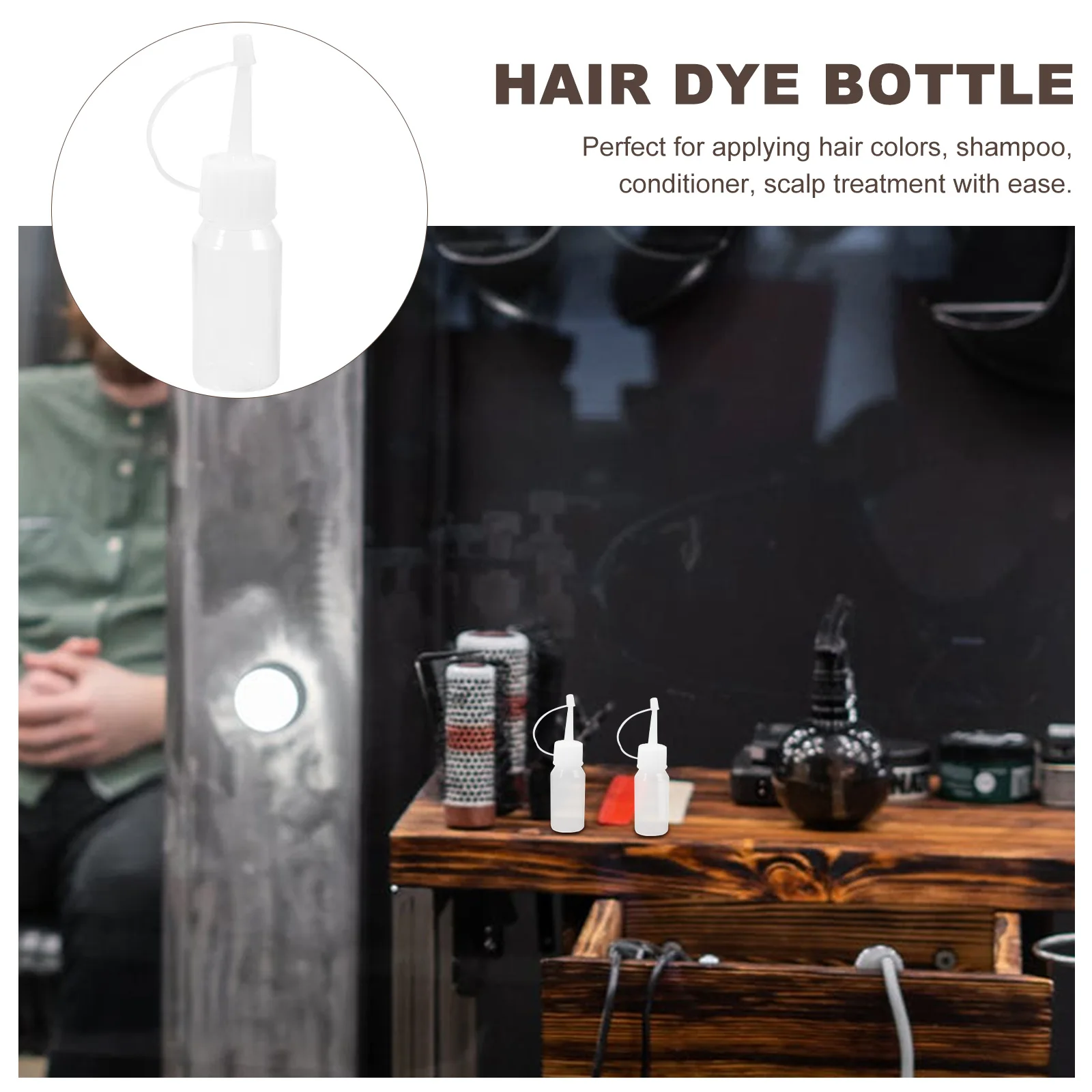 

12Pcs Hair Dye Bottle Pointed Mouth Refillable Empty Plastic Squeeze Bottles for Coloring Shampoo Conditioner Scalp Treatment