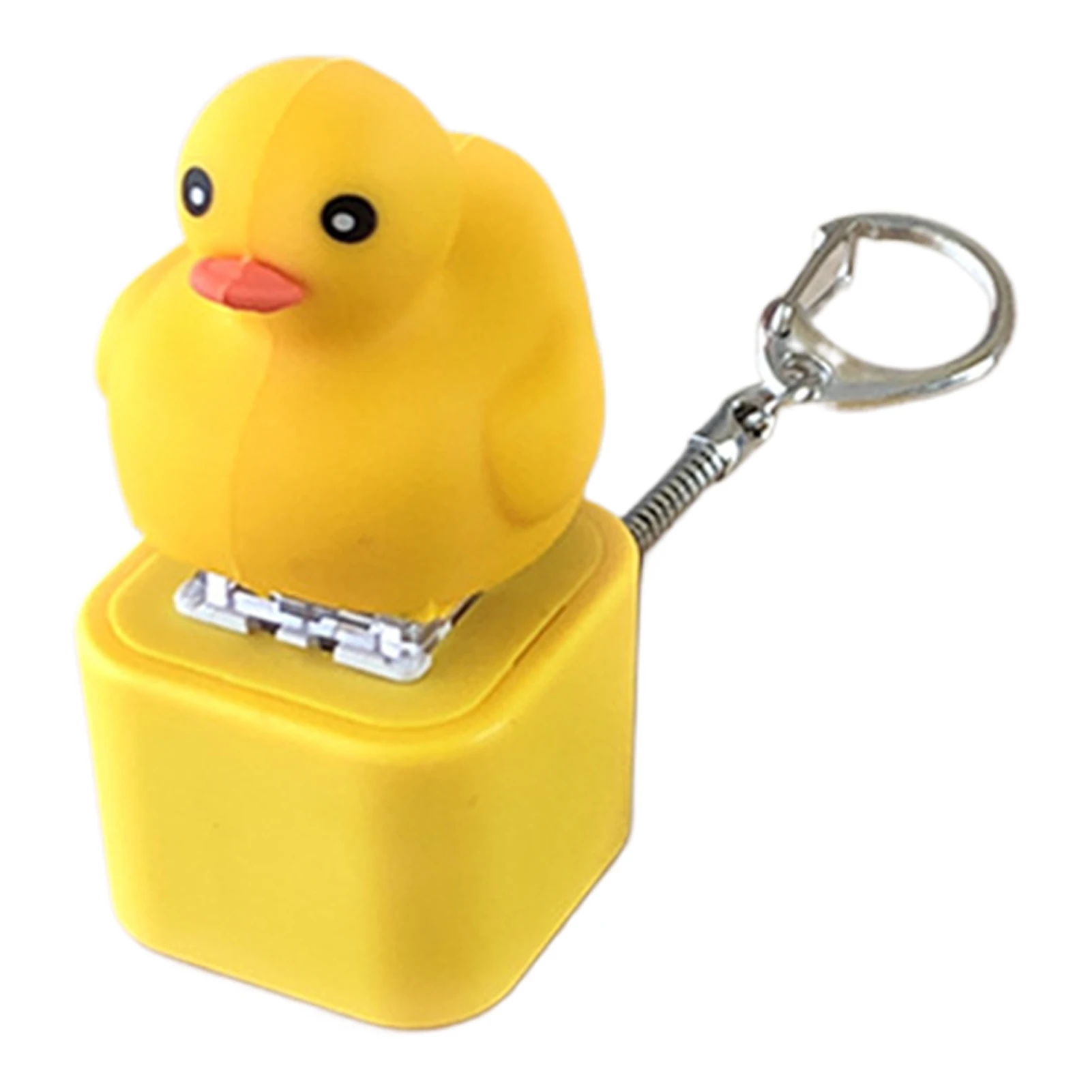 1pc Duckling Quack Fidgety 장난감, 오리 키보드 Keycap 조절기 래틀 버튼 사운드 키 체인 배낭 장식