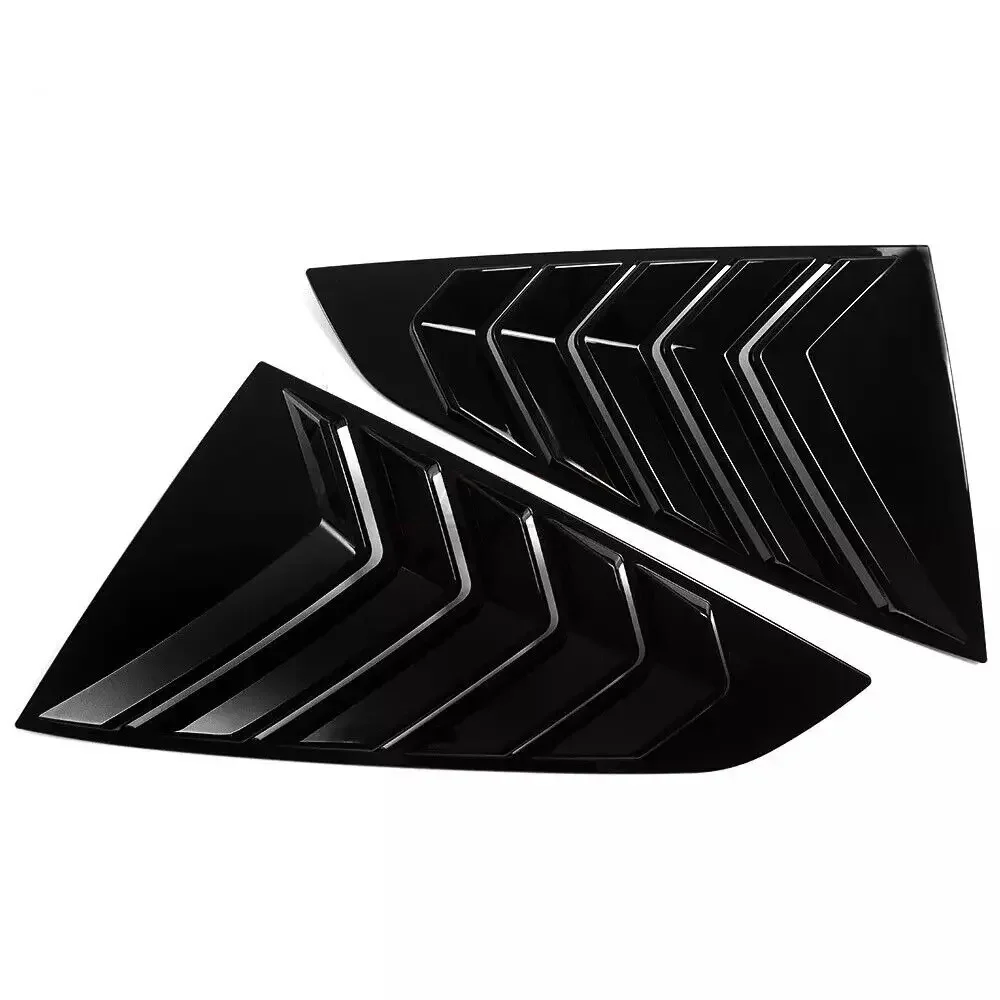 For Ford Mustang 2024 2025 Car Rear Louver Window Side Shutter Cover Trim Sticker Vent Scoop ABS Carbon Fiber Black Accessories