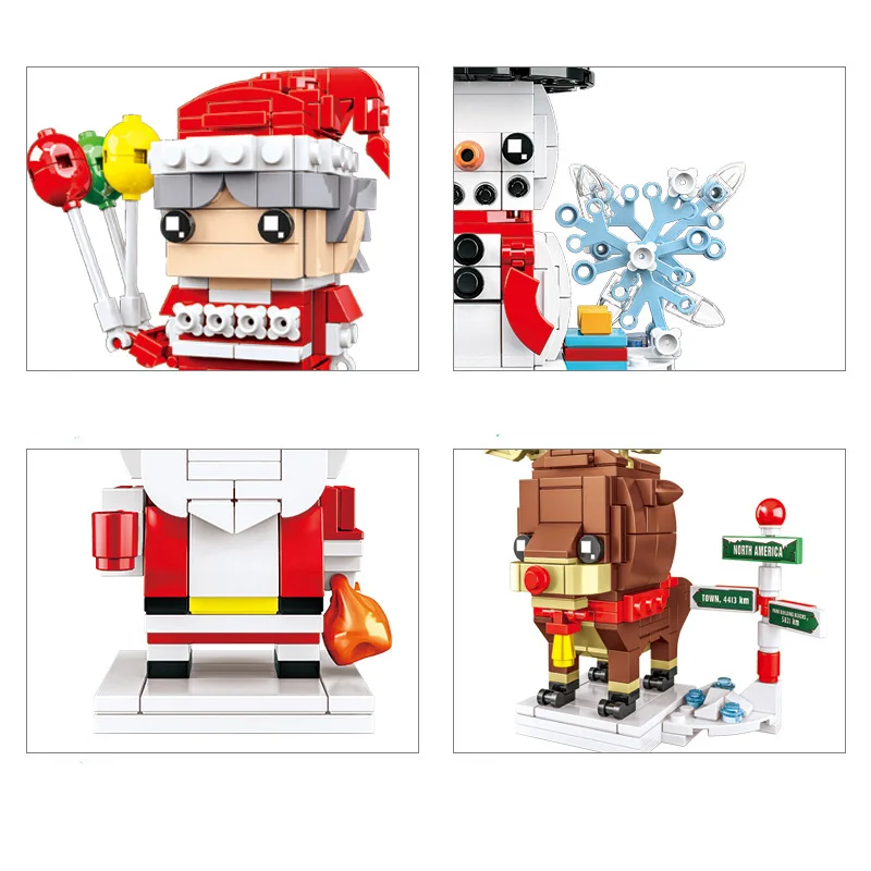 2023 Winter village santa claus christmas tree snowman Brickheadz Building Blocks Bricks Toys Gifts